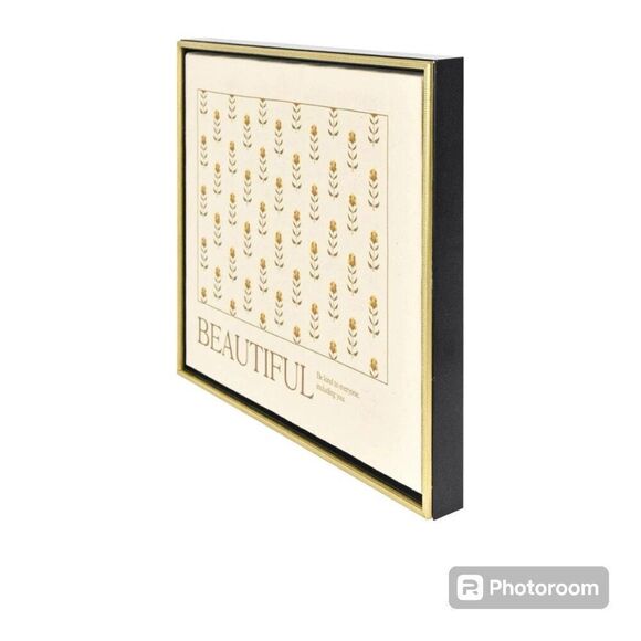 New Beautiful by Drew Barrymore Yellow Flower Linen Canvas Print Size 16" x 20" - Picture 2 of 6